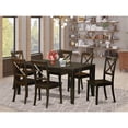 thumbnail image 2 of East West Furniture Lynfield 7-piece Wood Dining Table and Chairs in Cappuccino, 2 of 6