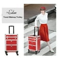thumbnail image 6 of Omysalon Rolling Cosmetic Makeup Case Trolley for Professional with Drawers, Red, 6 of 6