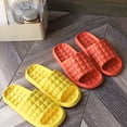 thumbnail image 4 of HNMKIU Cozy Slippers Summer Solid Color Slides for Women Men Indoor Bathroom Hotel Soft Sole Couples Casual Breathable Womens Shoes Yellow,6.5, 4 of 7