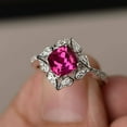 thumbnail image 5 of HeartsAndYou 1.5ct Natural Pink Ruby Engagement Ring 100% 14k SOLID White Gold Floral Women, 5 of 8