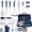 Blue, variant on 38pcs BBQ Grill Accessories Set, Stainless Steel Grilling Tools with Wood-Grain Handles and Portable Carrying Case, Barbecue Utensil Kit for Camping, Backyard Grilling