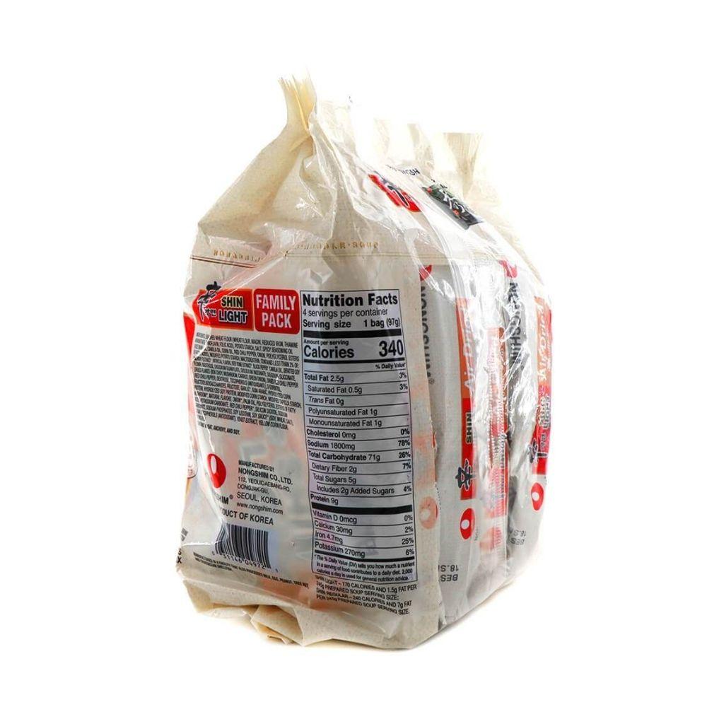 Nongshim Shin Light Air Dried Noodle Soup 4-PACKS 13.6 Oz (388 g) -  LIGHT 13.6 Oz