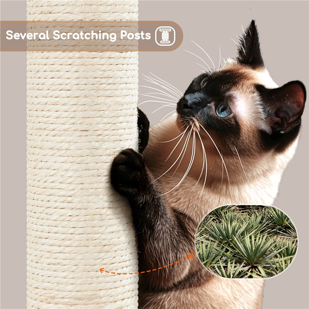 Yaheetech 42inch Cat Tree with Condo Basket Perch Platform, Pink