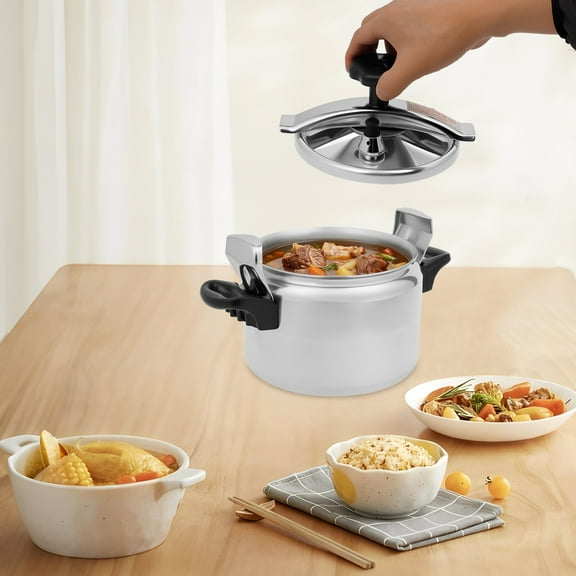 1 PCS  3L/3.17Qt Family Small Mini Pressure Cooker, Pressure Cooker, Aluminum Alloy Pressure Cooker(Silver)