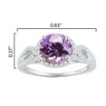 thumbnail image 3 of Sterling Silver with Natural Amethyst and White Zircon Halo Ring, 3 of 3