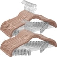 thumbnail image 1 of Perchas para pantalones SONGMICS, paquete de 30 unidades, de terciopelo con clips ajustables, 1 of 7