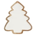 thumbnail image 3 of Tabletops Gallery 14" Mango wood serving tray w/ Enamel White Christmas Tree, 3 of 5