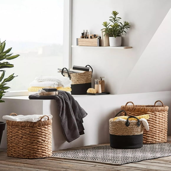 Bouclair Natural Fiber Oval Storage Basket Large