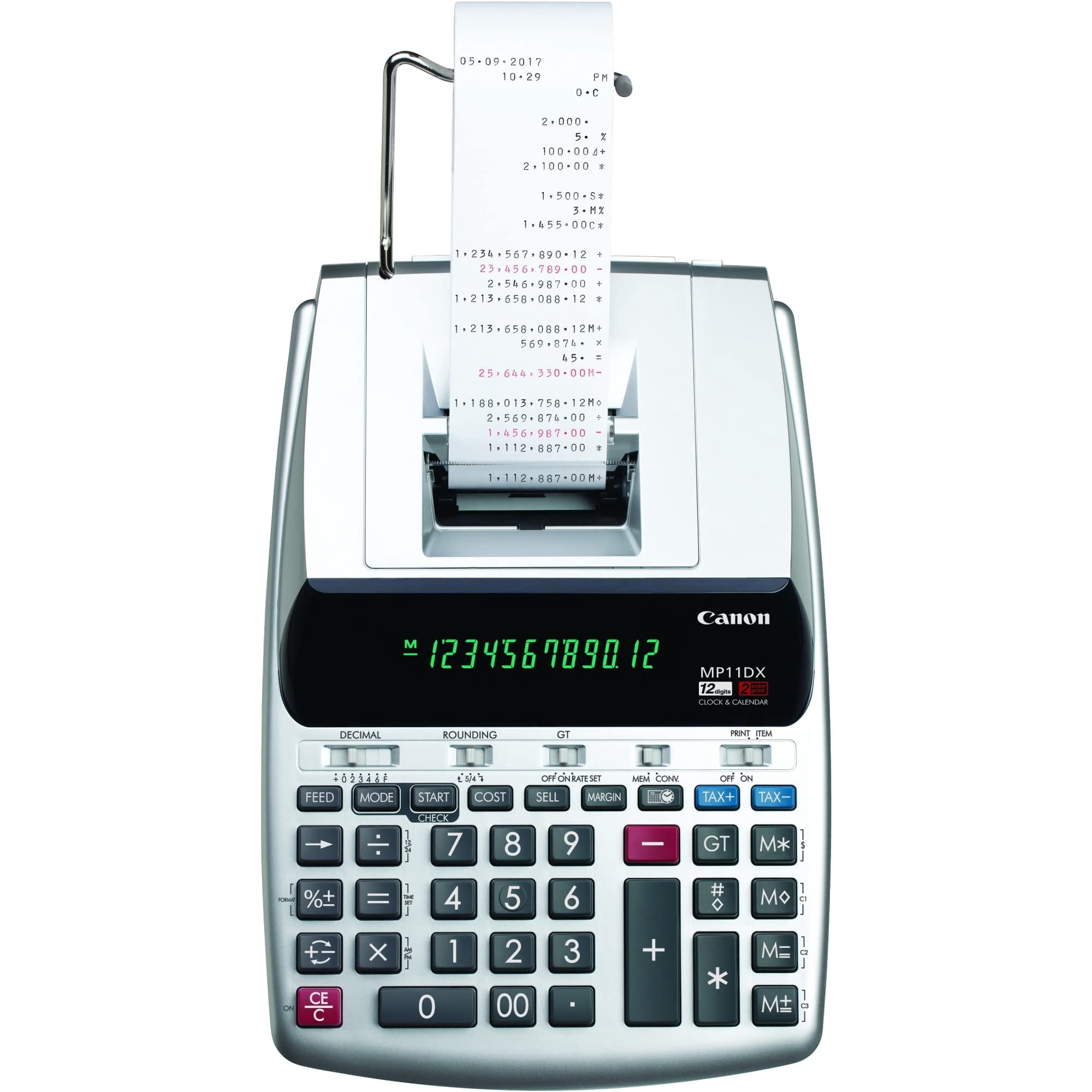 Canon Office Products 2198C001 Canon MP11DX-2 Desktop Printing Calculator with Currency Conversion, Clock and Calendar