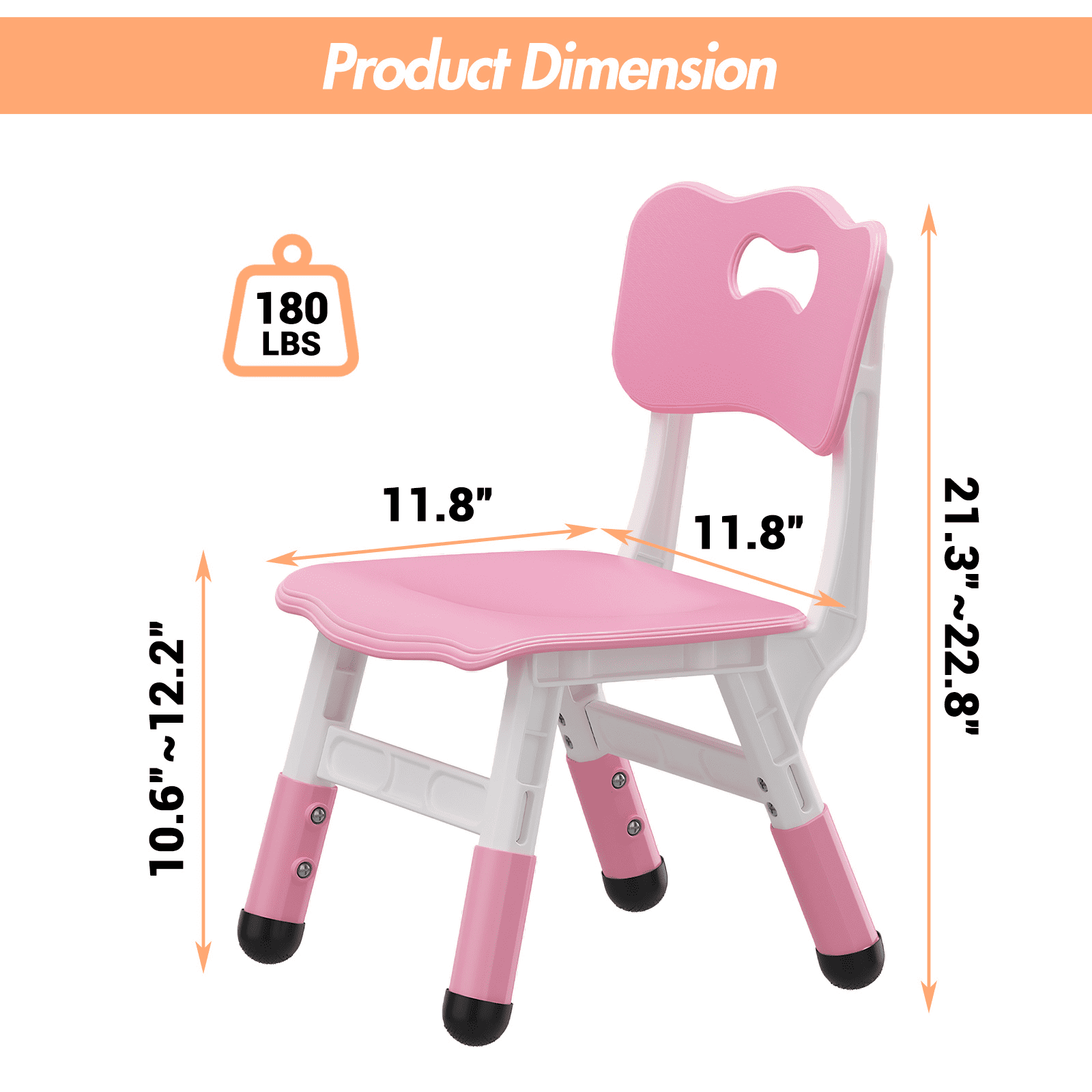 Kids Chair Set of 2 with Height Adjustable Chair, Plastic Toddler Chairs for Children Boys Girls, Kids Hammock Chair, Booster Chairs for Toddlers