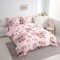thumbnail image 3 of Homewish Kawaii Koala 7 Pieces Bedding Comforter Set,Pink Flower Blossom Full Bedding Set,Zoo Animal Fitted Sheet Flat Sheet For Child,Microfiber Bedroom Decor Reversible, 3 of 8
