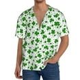 thumbnail image 3 of Xecao offers the St Patrick's Day4 for Men's Casual Short-sleeved Shirt, a button-up collared shirt with a pocket, perfect for beach vacations and yacht travel in the Medium size., 3 of 7