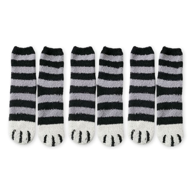 Guardurnaity 3 pares de calcetines de piso de tubo medio lindos cómodos suaves lindos lavables invierno dormir hogar calcetín calzado accesorios Medias