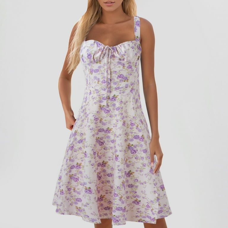 Fashion Printed Sling Sleeveless Bandage Single-breasted Maxi Dress Fashion Printed Sling Sleeveless Bandage Single-breasted Maxi Dress