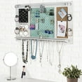 thumbnail image 4 of Excello Global Products Large Rustic Wall Mounted Jewelry Organizer: 28"x16" - White - EGP-HD-0158-OS, 4 of 5