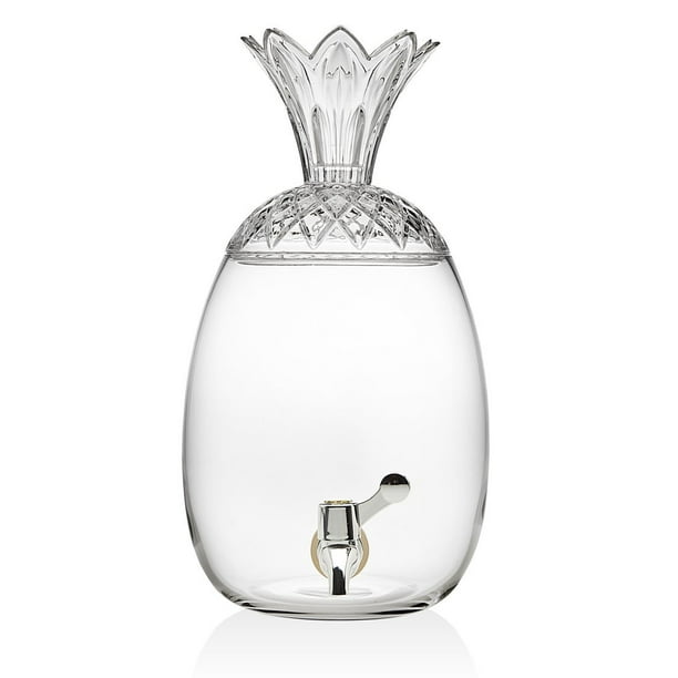 Godinger Glass Pineapple Large Drink Beverage Dispenser with Easy Push Spigot (1 Gallon)Perfect
