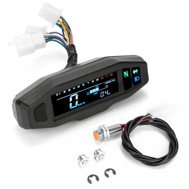 Mini compteur universel de moto numérique LCD compteur de vitesse compteur  kilométrique numérique tachymètre de vélo de moteur électrique 