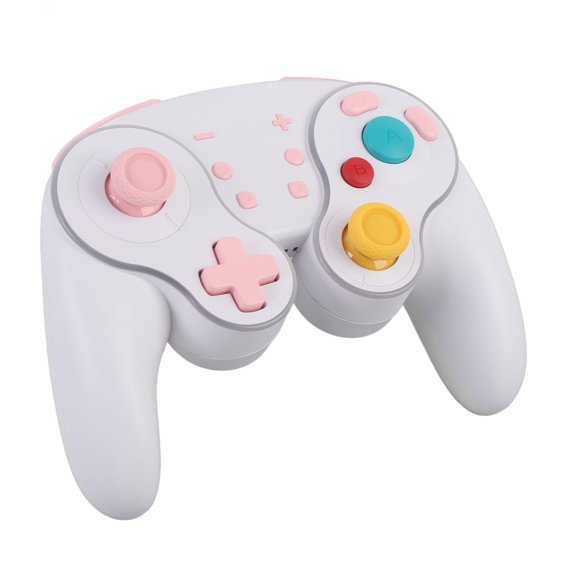 Video Game Controller, 3 Levels RGB Wireless Game Controller One Key Wake Up Six Axis Gyro for Birthday Gifts White