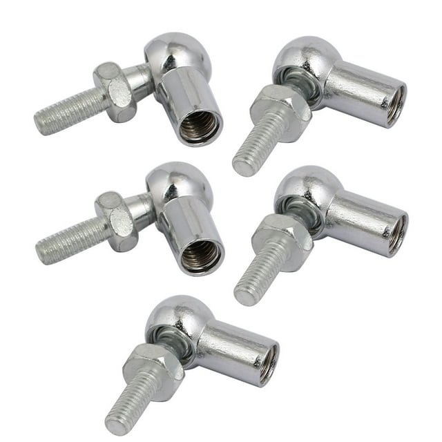 Unique Bargains M6 Male to M8 Female Threaded Gas Spring Ball Joint End Fitting Silver Tone 5pcs