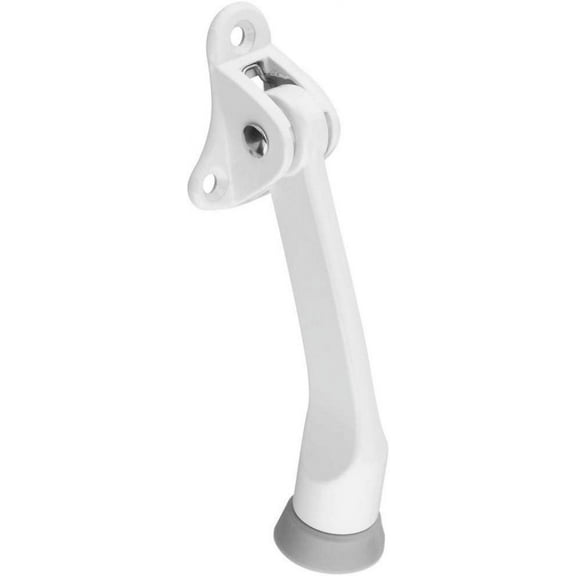 National Hardware Kickdown Door Stop V238 - Spring Loaded Zinc Die Cast - White
