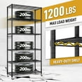 thumbnail image 3 of Ktaxon 6 Tier Wire Shelves, Adjustable Steel Storage Rack Plant Stand Organizer for Kitchen Garage Bathroom, 35.4"W x 15.7"D x 72.8"H, Black, 3 of 11