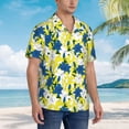 thumbnail image 3 of Fuzoiu Lilies Flowers Print Hawaiian Shirt for Men, Summer Beach Casual Short Sleeve Button Down Shirts, Men’s Beach Summer Shirts with Pocket,XX-Large, 3 of 7