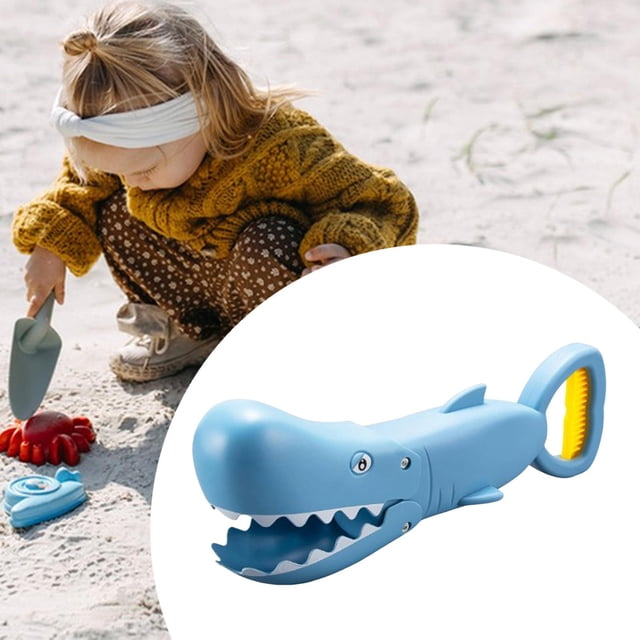 Juguete de playa para niños, juguete para excavar arena, juguete portátil de dibujos animados, ligero, garra excavadora de arena, herramienta para interiores, regalo para niños, Azul claro