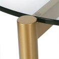thumbnail image 4 of Allora Modern Round Metal Side Table with Shelf in Gold/Walnut, 4 of 9