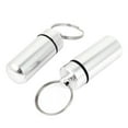 thumbnail image 1 of Unique Bargains 2pcs Chrome Waterproof Aluminum Pill Bottle Cache Holder Container Keychain, 1 of 7