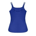 thumbnail image 6 of Hueook Women's Tank Tops Layering Tank Tops Women's Trendy Household Clothes Chest Casual Solid Color Round Neck Camisole Pajamas Undershirt Blue L, 6 of 8