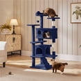 thumbnail image 2 of Yaheetech 54"H Cat Tree Tower with 3 Scratching Posts, Navy Blue, 2 of 7