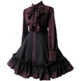 thumbnail image 1 of Vestido gótico medieval con lazo Vestido renacentista steampunk Vestido con lazo punk, 1 of 4