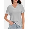 thumbnail image 2 of Women's Short Sleeve T-Shirt - Basic Round Neck Summer Top, Soft & Breathable Casual Tee, Fashion Fit, 2 of 5