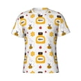 thumbnail image 4 of Vsdgher Bees and Flowers Print Men's Dry Fit Mesh Athletic Shirts Moisture Wicking Tennis T-Shirt Tops, 4 of 9