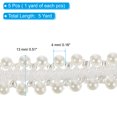 thumbnail image 2 of Uxcell 5 Yard  4mm OD 0.51" Wide Faux Pearl Lace Ribbon White 5Pack, 2 of 5