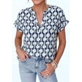 thumbnail image 5 of PRETTYGARDEN Womens Floral Print Short Sleeve Summer Tops Trendy V Neck Loose Boho Shirts Casual Work Blouses, 5 of 10