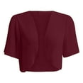 thumbnail image 4 of VEKDONE Women Bolero Shrug Soft Chiffon Open Front Sheer Short Sleeve Cropped Cardigans for Evening Dress Solid Color Lightweight Breathable Small Shawl, 4 of 4