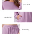 thumbnail image 6 of Weardear Women 2 Piece Sets Long Sleeve Sweatshirts Travel Outfits Drawstring Straight Leg Pants Sweatsuit Set, 6 of 7