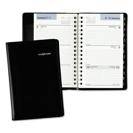 Planner And Phone Book AT-A-GLANCE DayMinder Refillable Weekly Pocket Appt Book, Phone/Address Tabs, 3 3/4 x 6, Black, 2018 ()