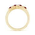 thumbnail image 2 of ANGARA Natural Round Ruby and Diamond Crossover Ring in 14K Yellow Gold for Women (Size-2.5mm) | July Birthstone, Birthday, Anniversary, Jewelry Gift for Women | Natural Ruby Ring, 2 of 12