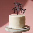 thumbnail image 1 of Adorno para tartas Tisbonsy Happy Birthday, acrílico negro, 18 x 13 cm, 1 of 9