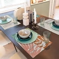thumbnail image 6 of Palm Leaf Placemats Set of 4, Green Blue Coral Tropical Leaf Decorative Table Mat 12 x 18 Inch Heat Resistant Non Slip Line Fabric Summer Place mat for Holiday Party Kitchen Dining Decor, 6 of 6