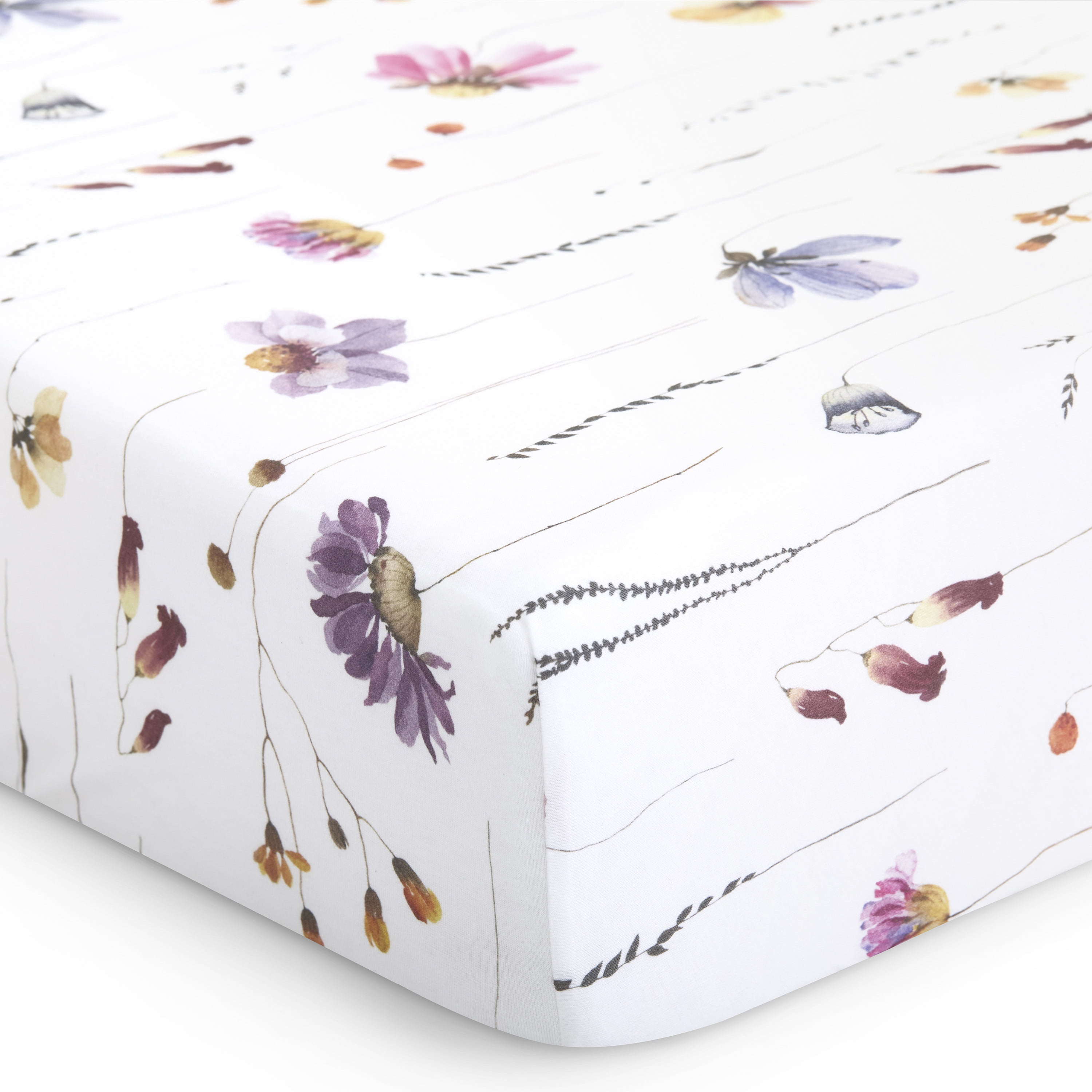 Evolur Be Wild Collection ( 2pc Sheet Set ), Dusty Light Purple & Flower Print