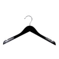 thumbnail image 2 of NAHANCO 17" Wooden Shirt Hanger, High Gloss Black (Pack of 100), 2 of 5