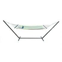 Stansport Double Cotton Hammock With Stand/Finished Hardwood Spreader Bars