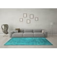 thumbnail image 3 of Ahgly Company Machine Washable Indoor Square Oriental Turquoise Blue Industrial Area Rugs, 5' Square, 3 of 4
