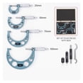 thumbnail image 2 of 4pcs Outside Micrometer Set Machinist Tool 0-4" 0-100mm 4 Precision 0.01mm Accuracy Carbide Micrometer Set Kit Measure Tools ,Accurate Measurement, 2 of 6