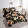 thumbnail image 3 of Erosebridal Chic Flower Twin Bedding Sets for Female, Black Bedding Comforter Set, Black Reversible, 7-Piece, 3 of 5