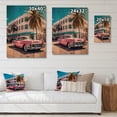 thumbnail image 4 of Designart "Miami Ocean Drive Pink Drive Art Deco Splendor" Florida Print on Natural Pine Wood, 4 of 5