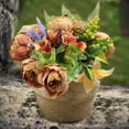 thumbnail image 6 of Vorkoi Vintage Artificial Peony Flowers Fake Silk Floral Arrangement Wedding Bouquet Home Office Decor, 6 of 6